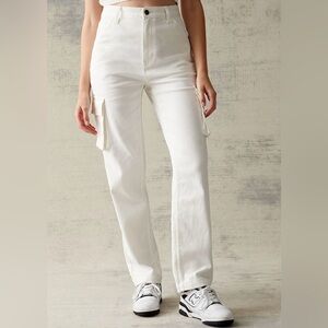 Pacsun White Cargo Dad Jeans Size: 25